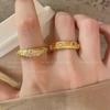 Women's Vintage Gold Brushed Adjustable Ring with Medieval Style Design