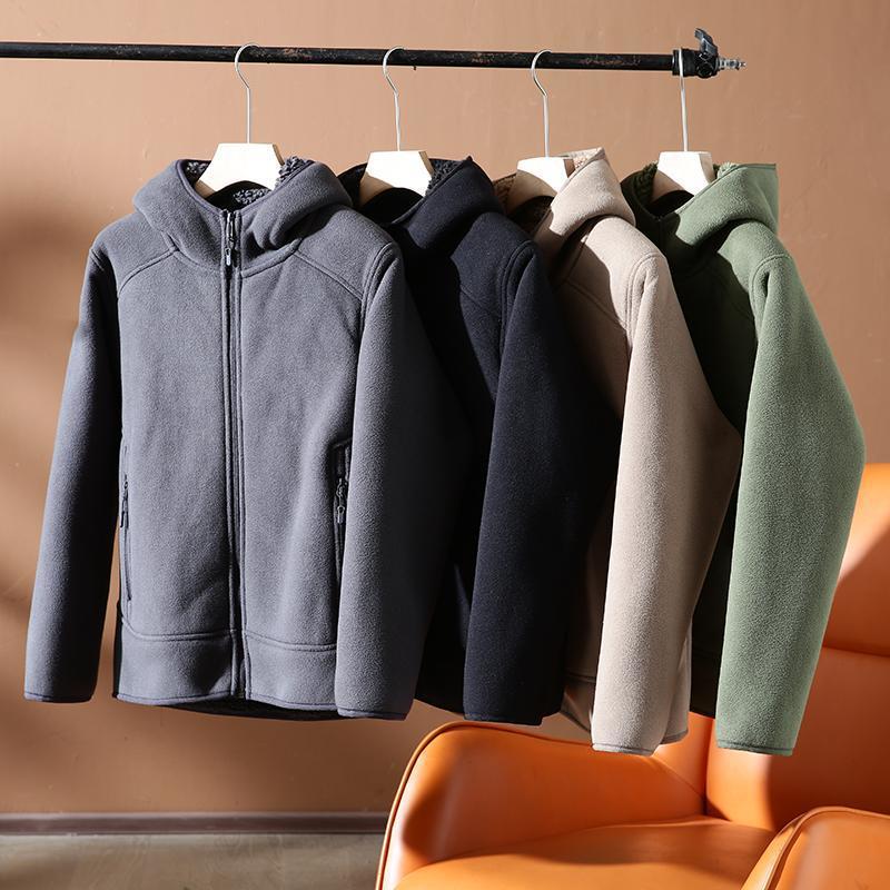 Мужская утепленная флисовая куртка с капюшоном на зиму - Теплая и повседневная для осени/зимы