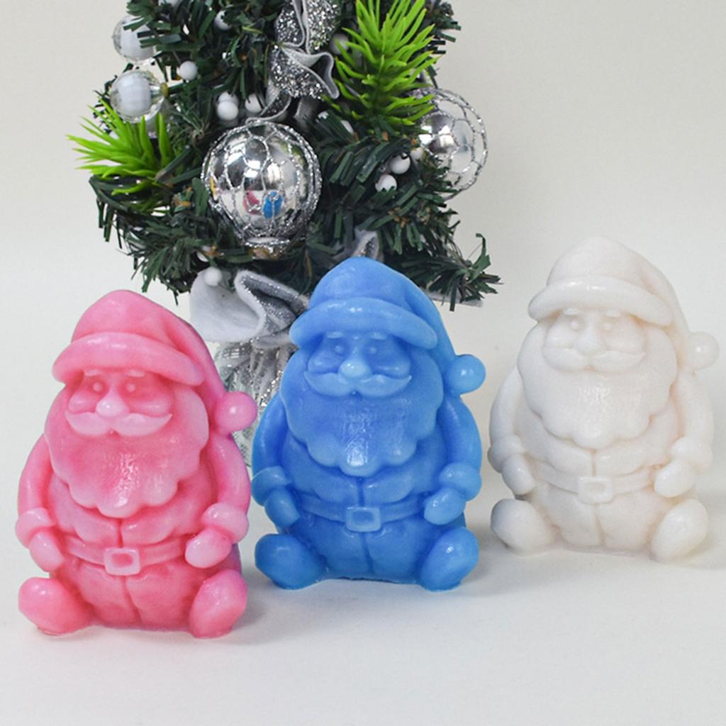 Рождественская форма Санта-Клауса из силикона Форма для свечей Санта-Клауса для изготовления свечей, мыла, гипса Рождественские украшения Шоколад