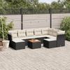 VidaXL Garden Lounge Set 10 Pcs with Cushions Black Braided Resin 3223963