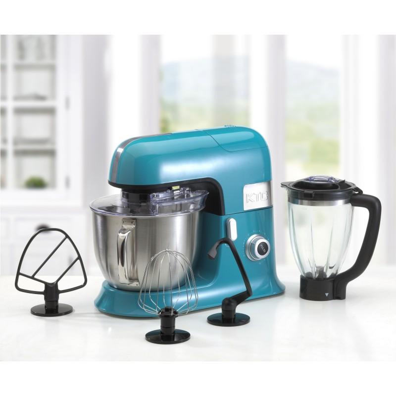KitchenCook Expert_xl_blue - Robot Stand Mixer 6.5l - 1300w - Glass Blender 1.5l