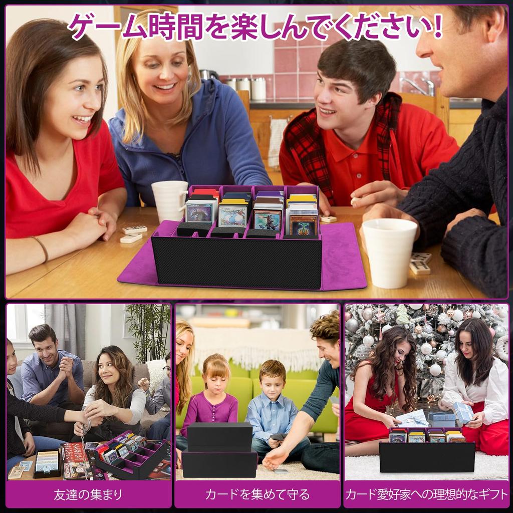 Чехол для карт AOBOPLE, большая емкость, 2800 коробок для хранения карт, горизонтальный, 4 ряда, из искусственной кожи, магнитный чехол для хранения карт, раздельный стиль для торговых карт