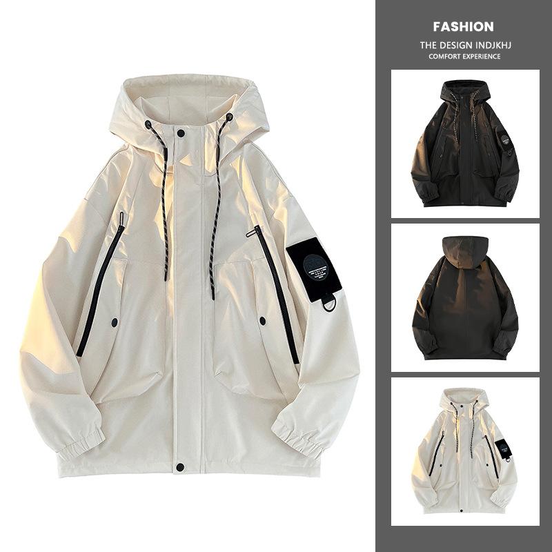 Куртки для мужчин, японские модные брендовые свободные куртки для альпинизма с капюшоном для мужчин, осенние и зимние американские повседневные рабочие куртки