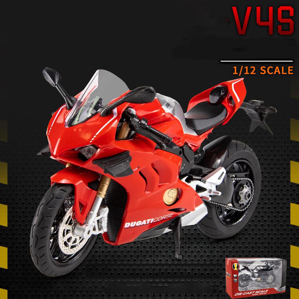 1/12 масштаб Panigale V4S, гоночная модель мотоцикла из сплава для беговых лыж, имитация игрушки, уличная модель мотоцикла, коллекция, подарок для детей