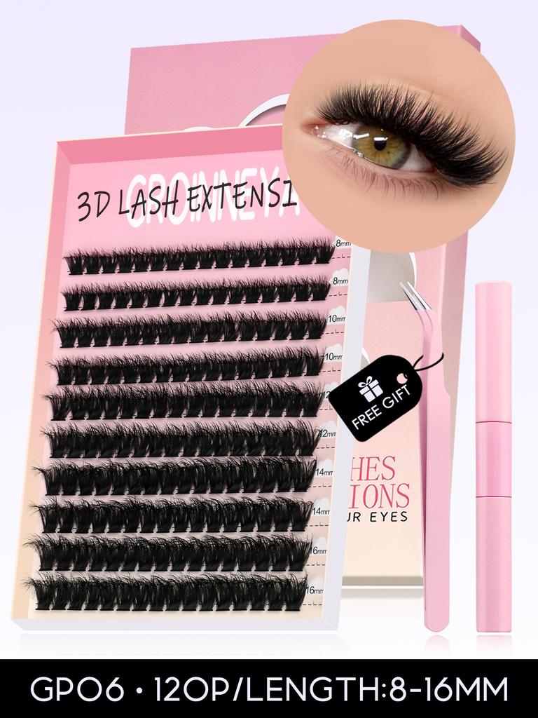 Xiaomi GROINNEYA Lash Clusters Kit Wispy Eyelash Clusters Kit C Curl DIY Eyelashes Natural Cluster Lashes Lash Bond And Seal