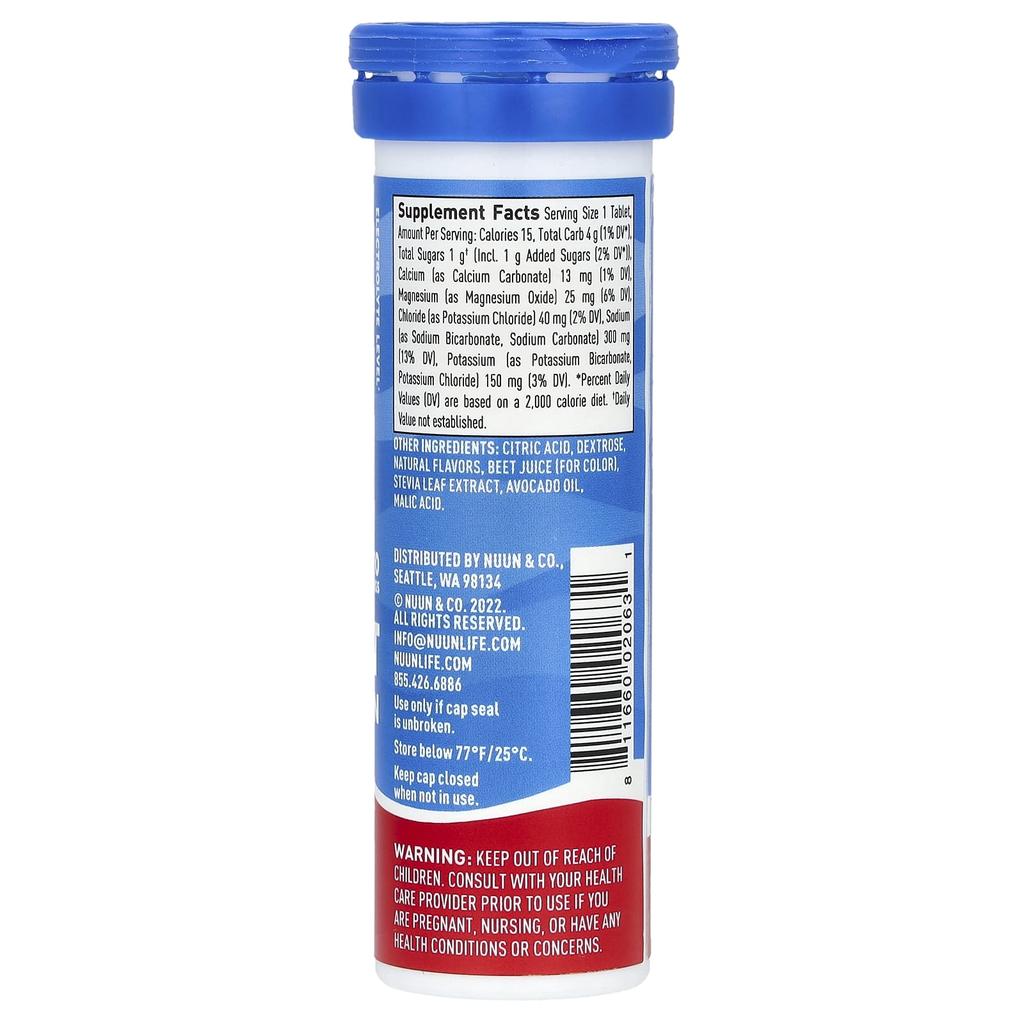Nuun Спортивная гидратация, электролитный шипучий напиток, вкус фруктового пунша, 10 таблеток
