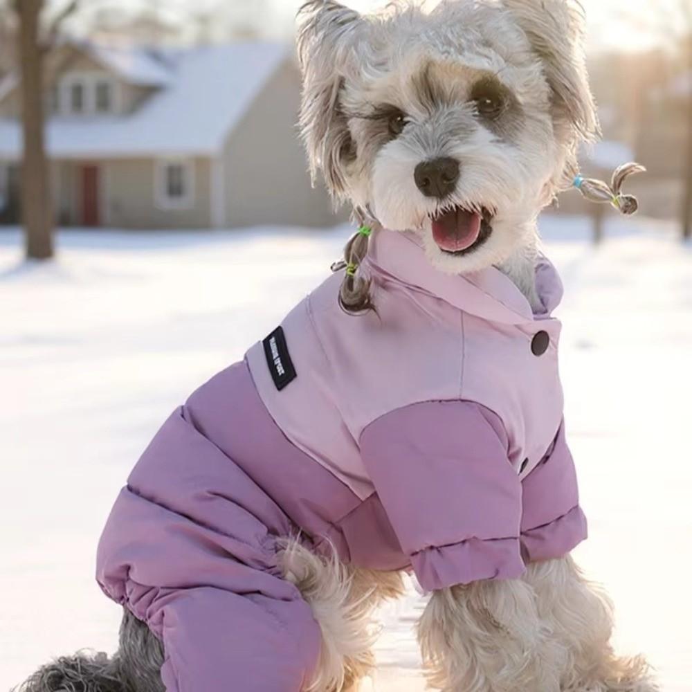 Waterproof Fabric Dog Jumpsuit Four Legs Design Dog Clothes Padded Puppy Down Jacket Outdoor Walk