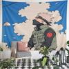 Kakashi Hatake Naruto Anime Wall Tapestry Silver Hair Mask Jonin Vest Blue Sky Clouds Minimalist Decor for Bedroom Gift