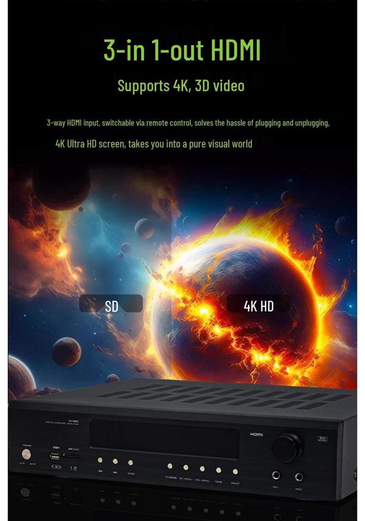 Усилитель домашнего кинотеатра Tianlai 5.1 Channel Bluetooth для гостиной, телевизора, кинотеатра, объемного звука 880