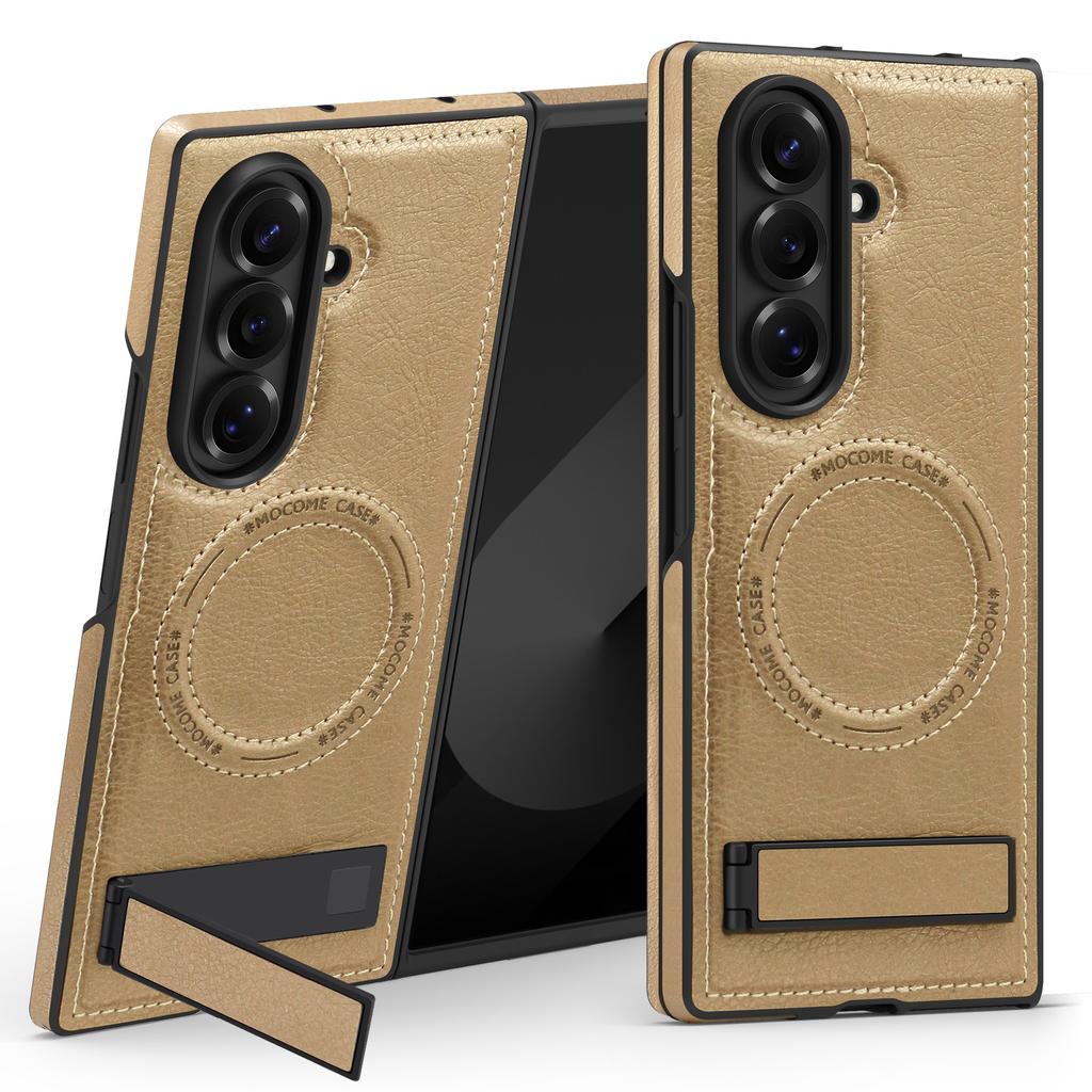 Для Samsung Galaxy Z Fold 7 5 6 4 3 Кожаный чехол для телефона чехол для телефона с беспроводной зарядкой держатель защитная крышка