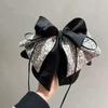1pc Retro Floral Simple Spliced Bow Hairpin New Fashion Ponytail Clip Satin Korean Style Elegant Hair Claw