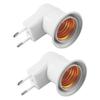 2PCS EU Plug To E27 Adapter LEDs Light B-ulb Converter Socket Holder with ON/OFF Button Switch