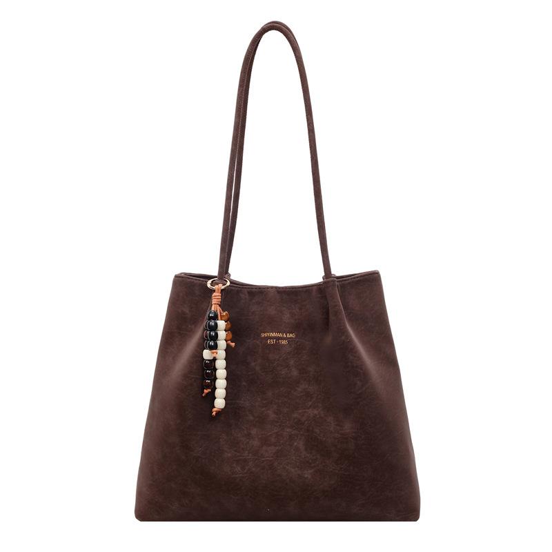 Сумка большой вместимости женская осенне-зимняя универсальная 2025 новая ретро текстура на плечо повседневная рабочая сумка-тоут для поездок