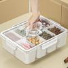 Salad Crisper Snack Box with Lid 8 Compartments Cutlery Storage Food-Grade Portable Handle Food Container for Fruits Nuts Parties