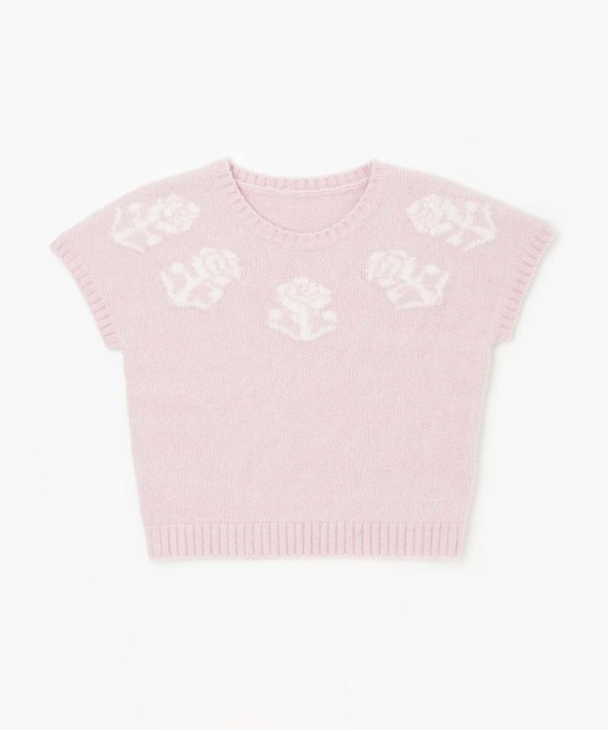 PLAC WOMEN Some Flower Knit Top Light Pink