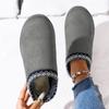 Women Snow Boots for Warm Suede Leather Boots Autumn Winter Slip On Platform Boats Close Toe Hair Half Slipper Cotton Shoes