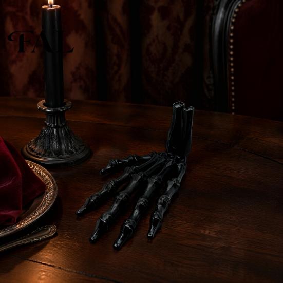 Spooky Hand Decoration 3D Printed Skeleton Figurine, Bone Statue for Dark Style Ornament Halloween Party, Gothic Model, Desk Decor
