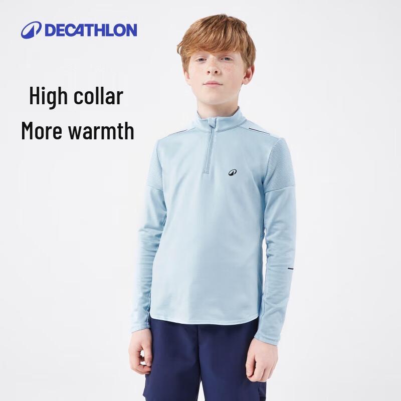 Теплая тенниска Decathlon для детей и подростков с длинным рукавом и молнией на 1/2