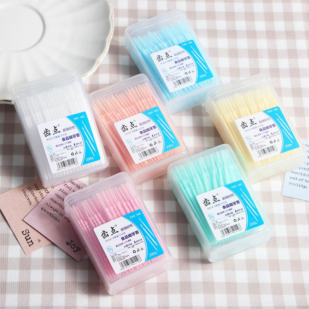 Food Residue Soft PP Double-head Interdental Brush Dental Floss Pick Toothpick Brush Oral Care