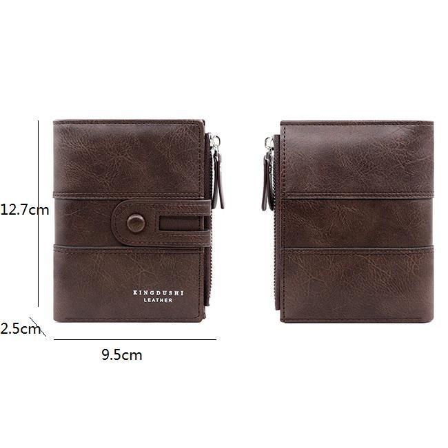 Новые деловые мужские кошельки на молнии, держатель для карт, высококачественный мужской кошелек, новый винтажный держатель для монет из искусственной кожи, мужские кошельки