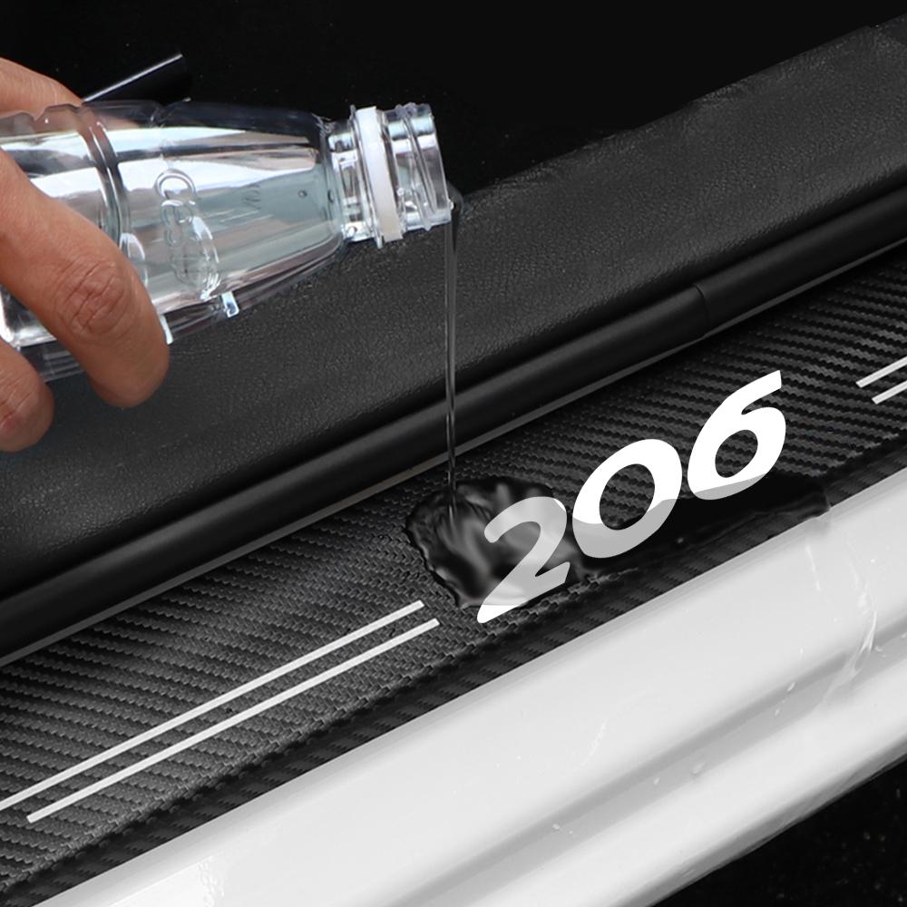 Автомобильная наклейка из углеродного волокна, декоративная полоса, порог автомобиля для Peugeot 206 Auto