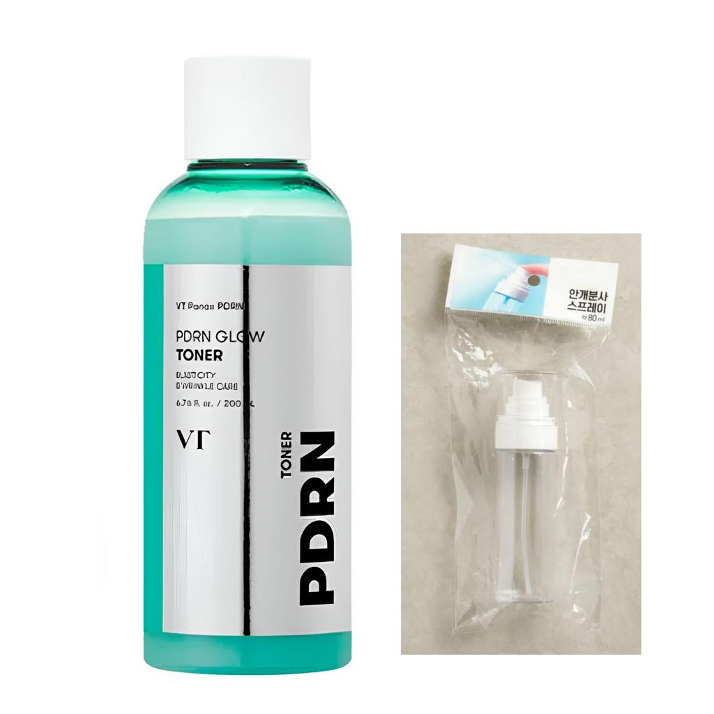 VT COSMETICS Набор: Тонер для сияния с PDRN 200 мл + Бутылочка-спрей Fine Mist