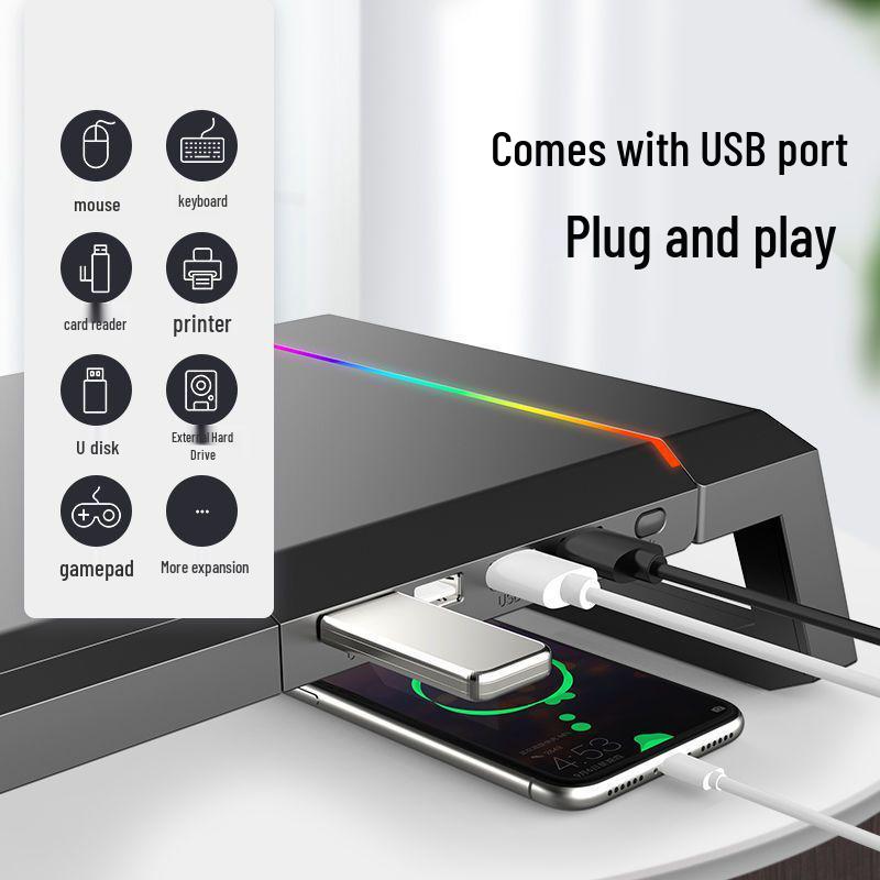 Многофункциональная подставка-подъемник для монитора с USB-разветвителем и органайзером для рабочего стола