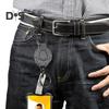Card Cover Heavy Duty Retractable Badge Reel ID Badge Holder with Anti-lost Breakaway Lanyard Retractable Key Chain Carabiner Hard Shell Card Sleeve