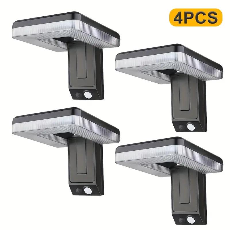4PCS Folding Solar Lights ,with Motion Sensor Outdoor Solar Wall Lamp 3 Lighting Modes Solar Fence Light for Garden Patio Garage