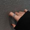 Korea Exquisite Shiny Zircon Cross Opening Adjustable Ring Women's Ring