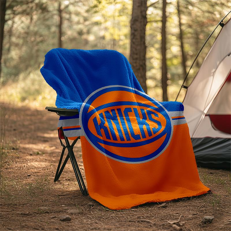 1pc New York Knicks Theme Blanket - Digital Print, Polyester, Cozy for All Seasons, Perfect for Outdoor, and Travel