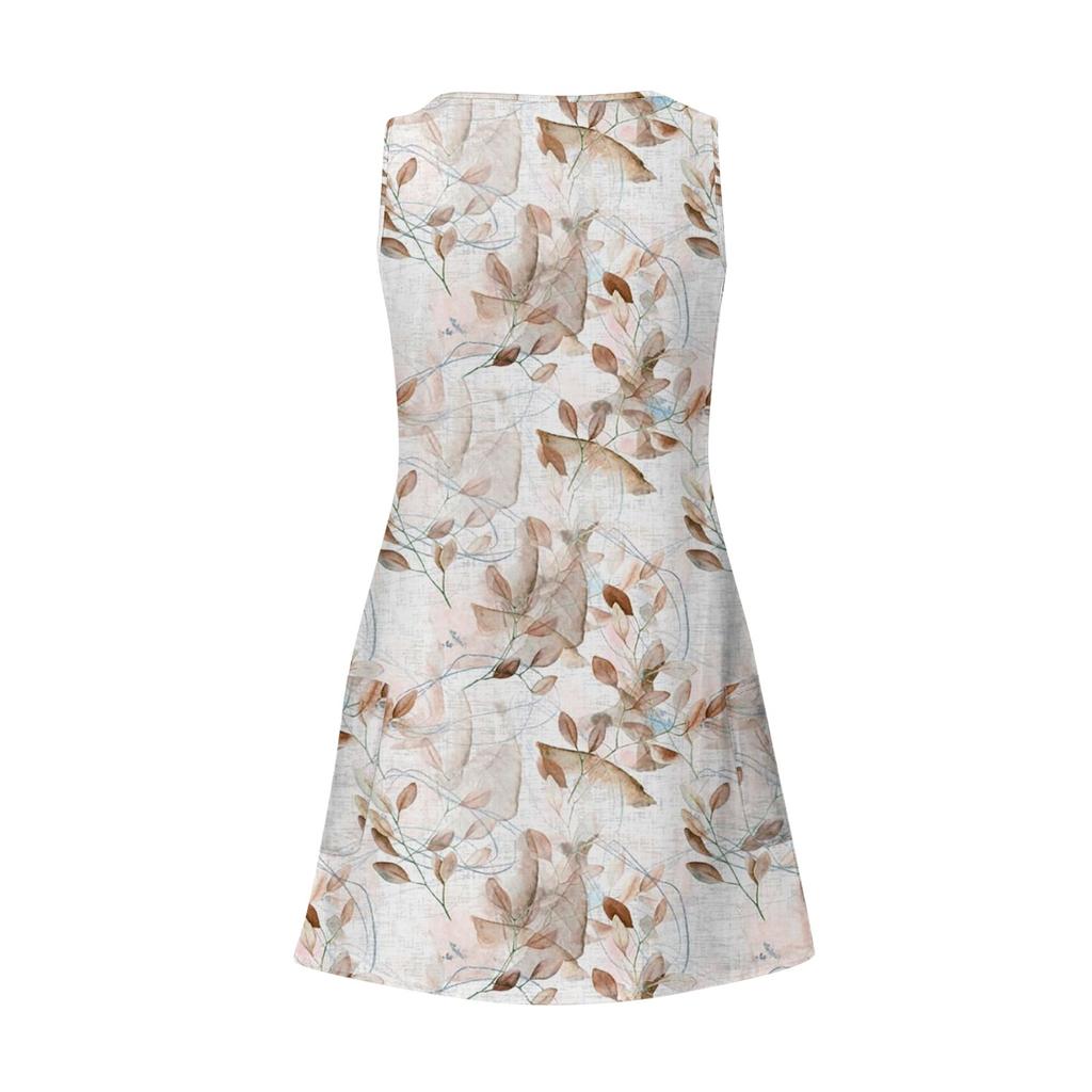 Женское повседневное летнее богемное пляжное платье с принтом и карманами, V-образным вырезом, платье-майка