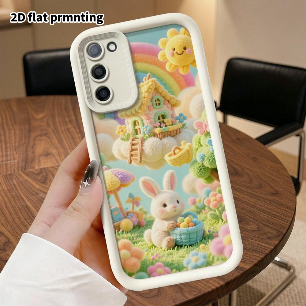 Phone Case: 2D flat, suitable for Samsung Galaxy A34 A35 M05 M06 S20 S22 S21 FE Plus 5G protective case, cloud little rabbit, perfect holiday gift for