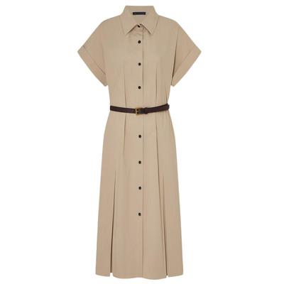 MO&Co. Pleated Shirt Dress with Belt