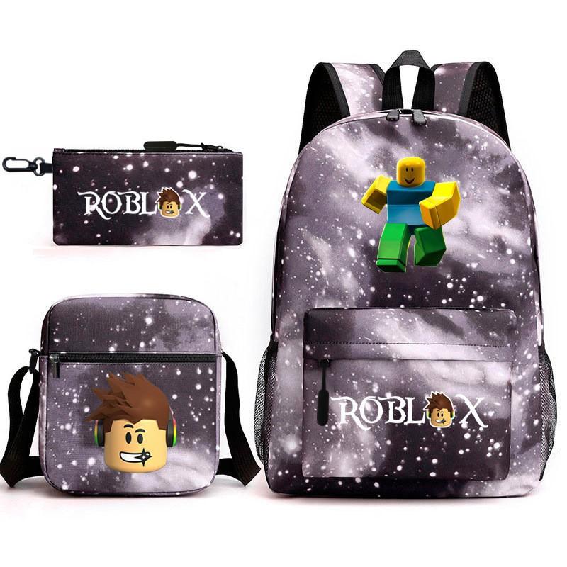 Школьный рюкзак большого объема в стиле Roblox Набор для детей 10-12 лет Ткань Оксфорд С мягкими лямками Водонепроницаемый Дышащий