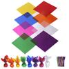 MOCOXYKLXY Cellophane Colored Cellophane Transparent 8 200 DIY Handmade Used for Making Wrapping Graduation Holiday Paper, Colors, Sheets, 19x19cm,