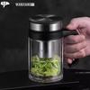 Кружка для чая WANXIANG из стекла с двойными стенками, с ручкой и крышкой