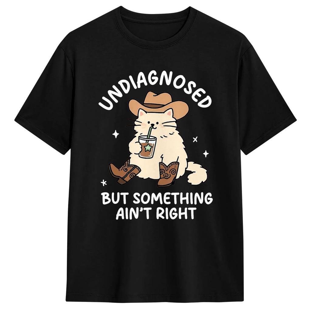 Undiagnosed But Something Aint Right Horse With Orca Whale Tshirt Harajuku Tshirt Unisex And Unisex Y2k Fun T Shirt Cotton Top