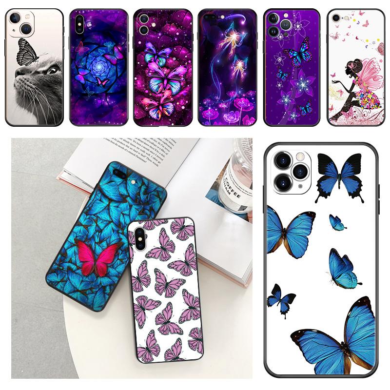 Чехол для телефона с цветочной бабочкой для iPhone Samsung Galaxy Redmi Xiaomi Oppo OnePlus Note SA 7 8 9 10 11 12 13 14 20 21 22 23 53 54 Pro Max Plus Ultra