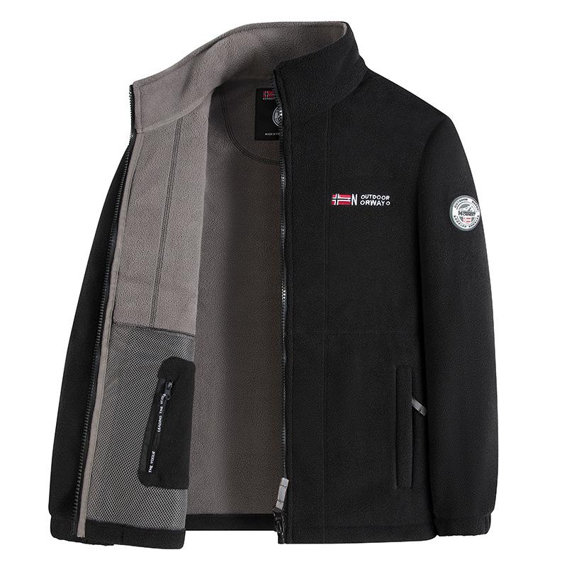 Высококачественная утолщенная норвежская зимняя куртка из флиса и хлопка с вышивкой и воротником-стойкой