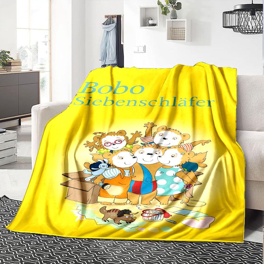 Bobo Theme Printed Blanket - Perfect for Couch, Bed, Travel & Outdoor Use | Machine Washable, Cozy & Durable.
