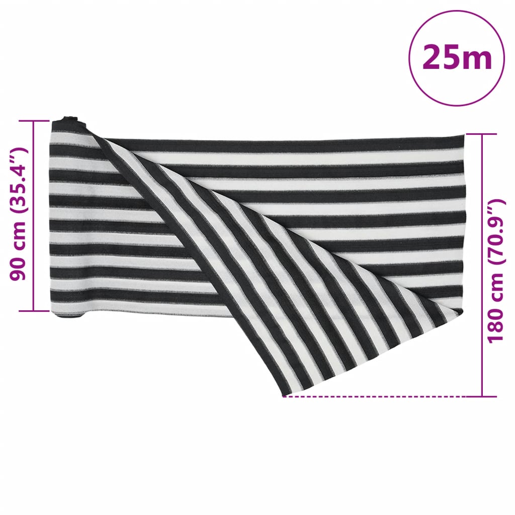 Privacy Screen Anthracite and White 1.8 x 25 m HDPE 195 g m²