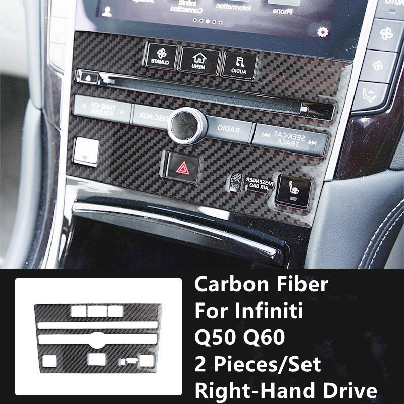 Углеродное волокно, модификация салона автомобиля, накладка, полоски, декоративные наклейки для Infiniti Q50 Q60, внутренний Стайлинг автомобиля