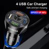 4-портовый USB-адаптер для быстрого автомобильного зарядного устройства QC3.0, быстрое автомобильное зарядное устройство для телефона со светодиодным дисплеем, совместимое с iPhone 13 12 Pro Max, Galaxy S20 и другими устройствами