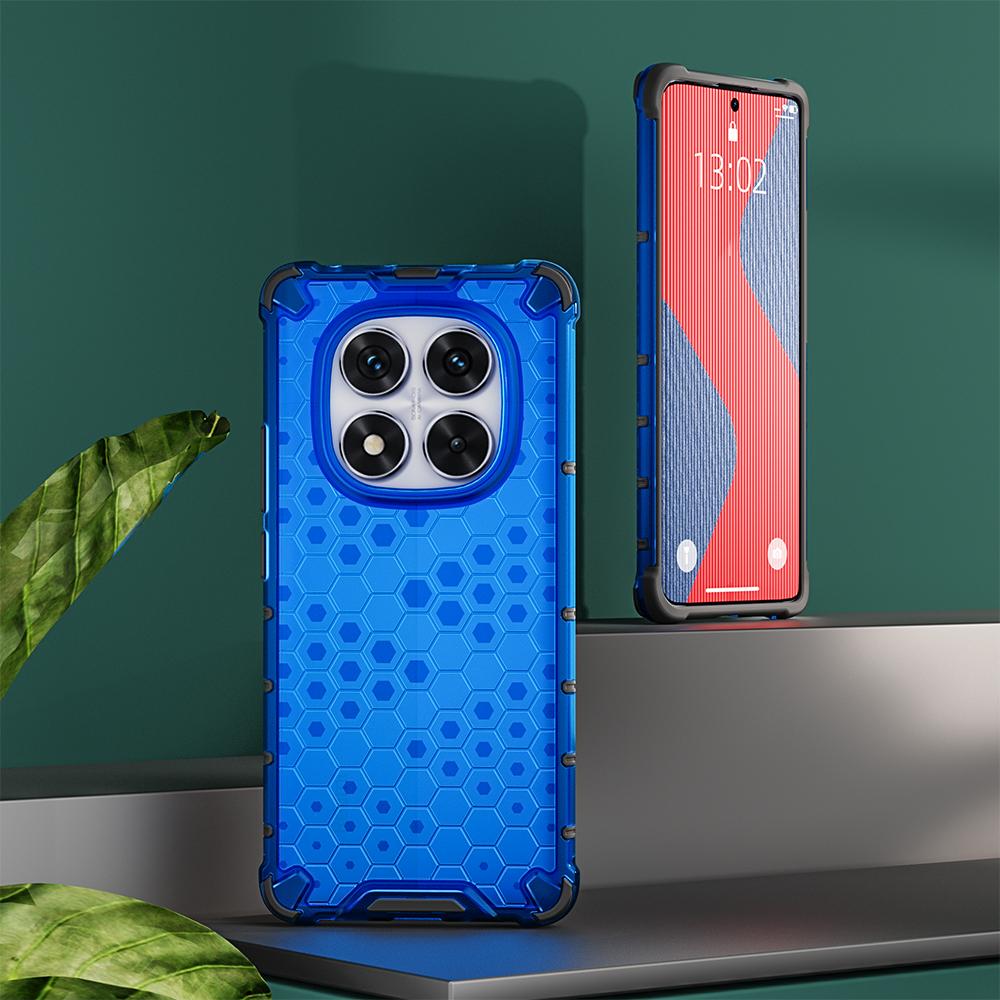 KEYSION Shockproof Armor Case for Redmi Note 14 Pro 5G 14 Pro+ Silicone+PC Transparent Honeycomb Phone Cover for Xiaomi POCO X7