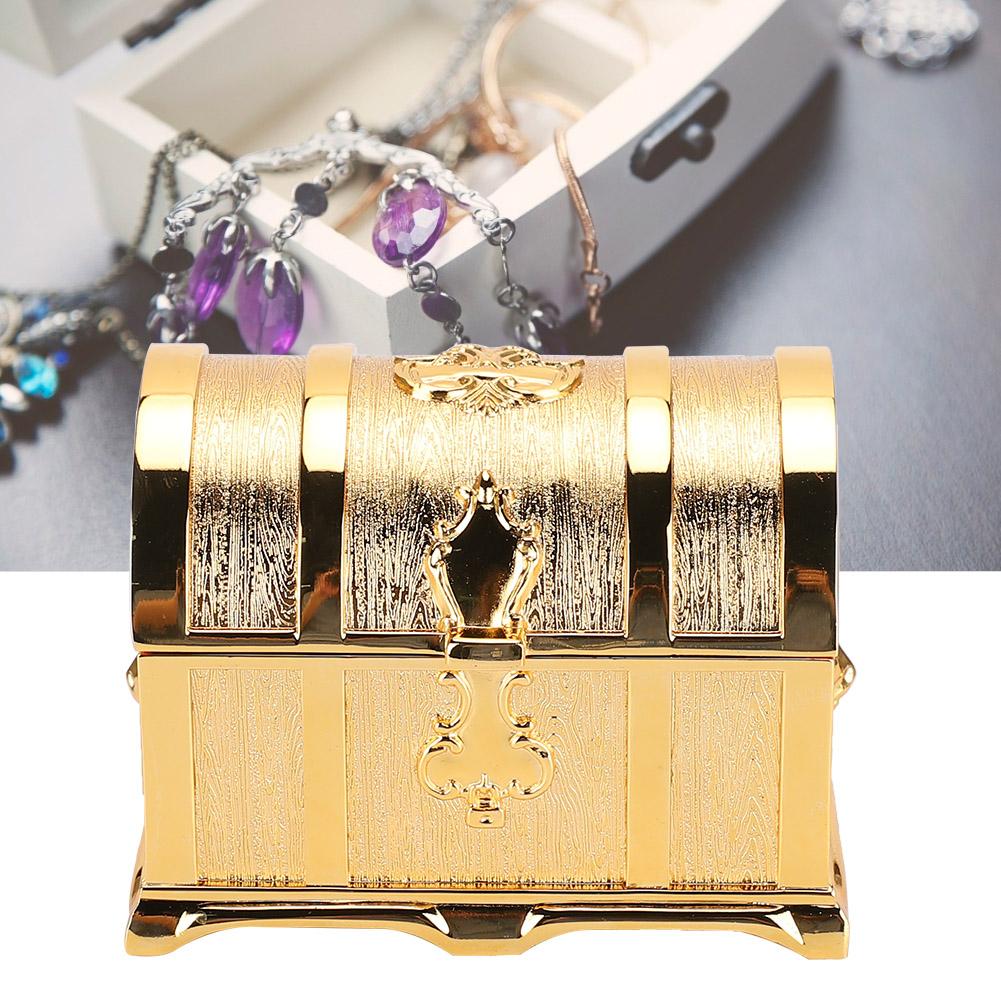 Golden European Style Retro Treasure Chest Jewelry Box Pirate Style Jewelry Container