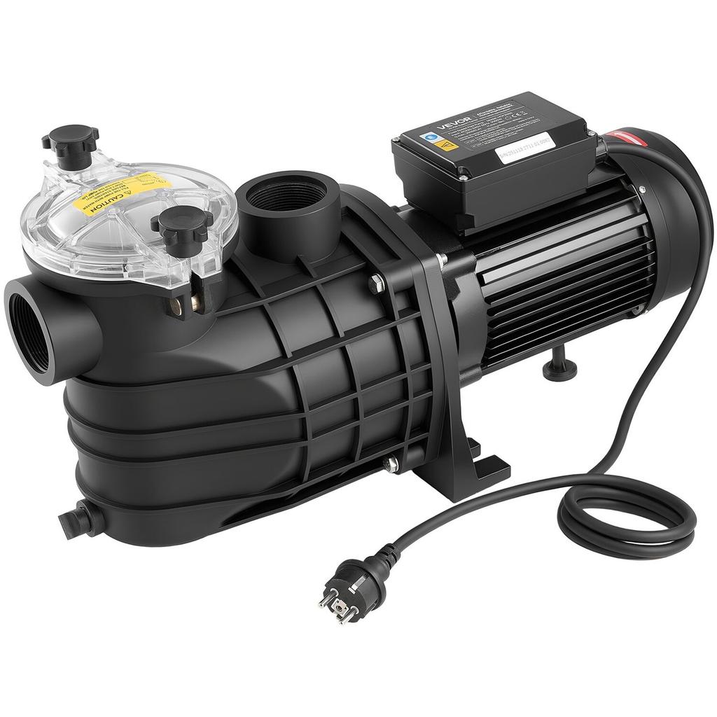 Pool Pump, 3000W, 35,000 L/H Max Flow Single Speed Swimming Pool Pump, AC 220-240V, 2860 RPM, 19 m Max Head, with 24-Hour Timer & Filter Basket, for