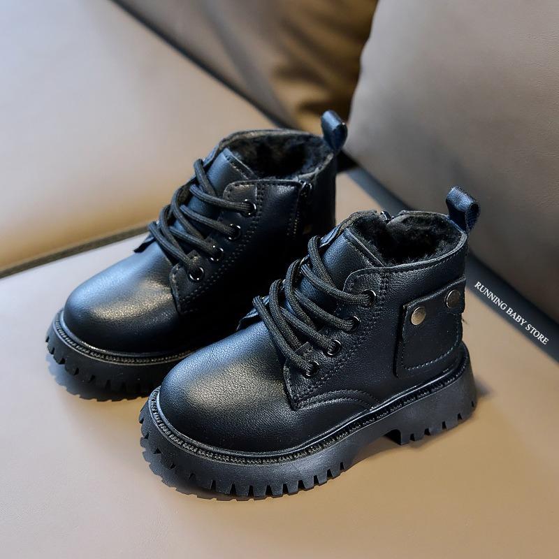 Winter Girls Snow Boots Children Soft-sole Non-slip Rivets Boys Cotton Shoes Child Outdoor Baby Warm Plush Princess Boots I10058