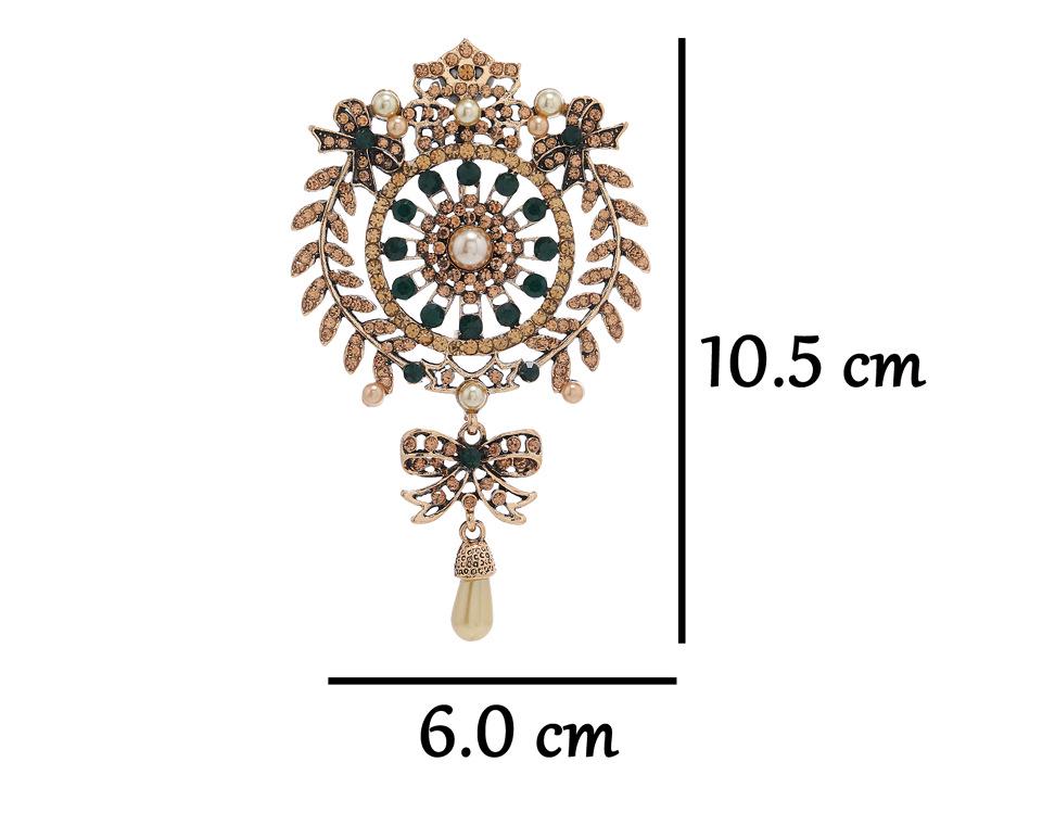 Винтажная брошь-булавка в стиле барокко с бантом и стразами