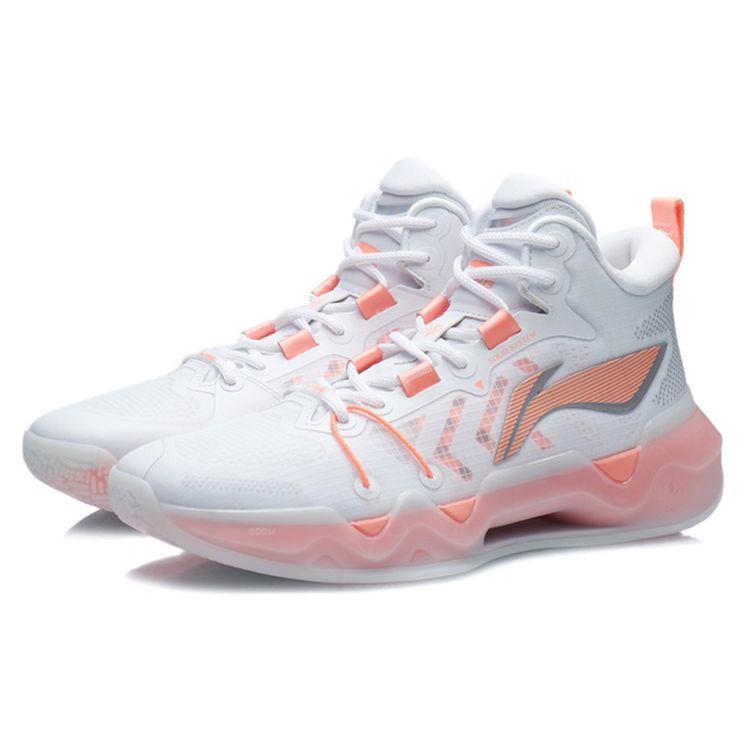Li-Ning Sharp Blade 2 Fluo Light Orange Мужские кроссовки Белые флуоресцентные светло-оранжевые ABAR087-2